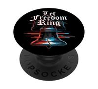 Let Freedom Ring Liberty Bell USA 250th July 4th Glitch PopSockets Adhesive PopGrip