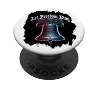 Let Freedom Ring USA 250th Anniversary Glitch Liberty Bell PopSockets Adhesive PopGrip