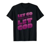 Let go and let God Lettering Christian Saying Value Graphic T-Shirt, Men, Black, S