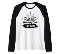 Let Go and Let God - Uplifting Bible Verse Christian Faith Raglan Baseball Tee
