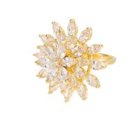 Let Go & Begin Again Rotating Zircon Snowflake Open Ring,Adjustable Inspirational Jewelry for Women (1 PCS-A)