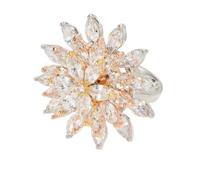 Let Go & Begin Again Rotating Zircon Snowflake Open Ring,Adjustable Inspirational Jewelry for Women (1 PCS-B)