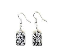 'Let Go Let God' AA Earrings on Sterling Silver Hooks, Self Help Earrings, Recovery Jewelry