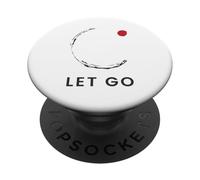 Let Go - Minimal Zen Circle & Red Dot Design PopSockets Adhesive PopGrip