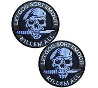 Let God Sort Em Out Hook and Loop Tactical Morale Applique Fastener Military Embroidered Patch 2Pcs