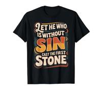 Let He Who is Without Sin Cast The First Stone ||- Value Graphic T-Shirt, Men, Black, XL
