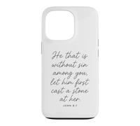 Let Him Cast The First Stone Bible Verse Scripture John 8:7 Case for iPhone 13 Pro