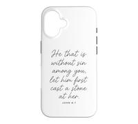 Let Him Cast The First Stone Bible Verse Scripture John 8:7 Case for iPhone 16
