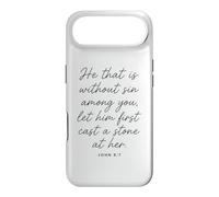 Let Him Cast The First Stone Bible Verse Scripture John 8:7 Case for iPhone Air