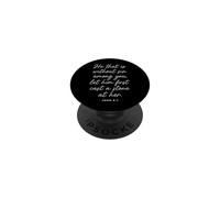 Let Him Cast The First Stone Bible Verse Scripture John 8:7 PopSockets Adhesive PopGrip