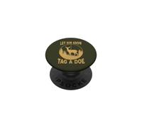 Let Him Grow Tag a Doe Whitetail Deer Hunting Distressed PopSockets Adhesive PopGrip
