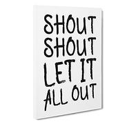 Let It All Out Typography Canvas Print for Living Room Bedroom Home Office Décor, Wall Art Picture Ready to Hang, 30 x 20 Inch (76 x 50 cm)