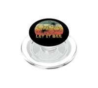 Let It Bee Beekeeper Honeycomb Pun Retro Sunset Funny PopSockets PopGrip for MagSafe
