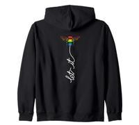 Let It Bee Hand Drawn Cute Beekeeper Line Art Wasps Zip Hoodie