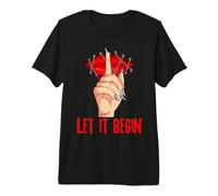 Let It Begin Stitched Lips Silence Symbol Scary Halloween Premium T-Shirt