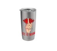 Let It Begin Stitched Lips Silence Symbol Scary Halloween Stainless Steel Insulated Tumbler