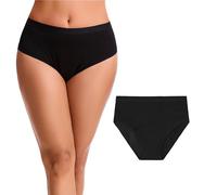 Let it flo 1PK Ladies Period Briefs - Jacquad WB - 12 - Black