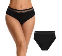 Let it flo 1PK Ladies Period Briefs - Lace- 14 - Black