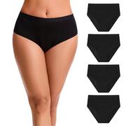 Let it flo 4PK Ladies Period Briefs - Jacquad WB - 12 - Black