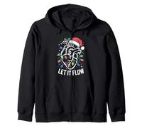 Let It Flow Anatomical Heart Christmas Design Zip Hoodie