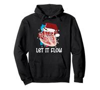 Let It Flow Funny Christmas Heart Anatomy Pullover Hoodie