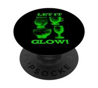 Let It Glow! Glowing Glassware Green Glowing Uranium Glass PopSockets Adhesive PopGrip
