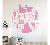 Let it Go - Anna and Elsa - Frozen Inspired Children's Vinyl Wall Decal Sticker [Large] [Pink]