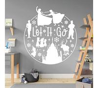Let it Go - Anna and Elsa - Frozen Inspired Children's Vinyl Wall Decal Sticker [XLarge] [White]