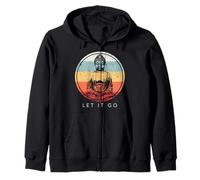Let It Go Buddha MeditationT-Shirt Vintage Zen Buddhist Gift Zip Hoodie