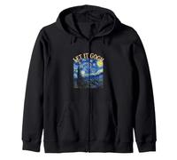 Let It Gogh Starry Night Painting Fine Art Pun Zip Hoodie