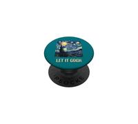 Let It Gogh Swirling Sky Night Art Lover Funny Pun Tee 2 PopSockets Adhesive PopGrip