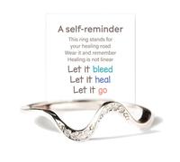Let It Minimalist Wave Ring, 925 Sterling Silver Healing Is Not Linear Self Love Reminder Ring, Highs and Lows Band, Personalized Inspirational Jewelry for Women (7)