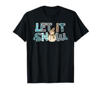 Let-It Snow Cute Snowman Illustration Bringing Joy to T-Shirt