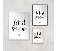 Let It Snow Giclee Art Print - A4 - Wooden Frame