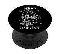 Let It Snow I’ve Got Books, Cozy Snowman Reading Winter Cute PopSockets Adhesive PopGrip