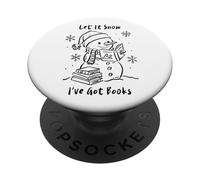 Let It Snow I’ve Got Books, Cozy Snowman Reading Winter Cute PopSockets Adhesive PopGrip