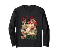 Let It Snow I'll Be Reading Skeleton Art Long Sleeve T-Shirt