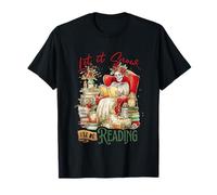 Let It Snow I'll Be Reading Skeleton Art T-Shirt