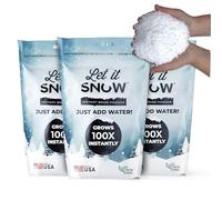 Let it Snow Instant Fake Snow Powder - Made in The USA, Perfect for Kids, Holiday Decorations, Sensory Play, and Slime - 3 Pack, Makes 3 Gallons Snow
