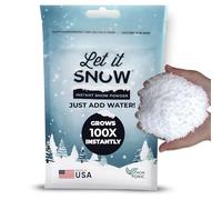Let it Snow Instant Fake Snow Powder - Made in The USA, Perfect for Kids, Holiday Decorations, Sensory Play, and Slime - 1 Pack, Makes 1 Gallons Snow