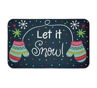 Let It Snow Mittens Anti-Fatigue Floor Mat, Ergonomic Cushioned Kitchen & Standing Mat with Non-Slip Backing, Eco-Friendly Comfort Mat, Design by Emily Cromwell, 30"x18"