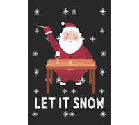 Let It Snow Notebook, Blank Lined Journal 6x9" 110 pages / Cocaine Santa Christmas Comic present, Santa Claus gifts. wine glass with cocaine on table