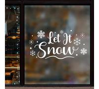 Let It Snow Snowflake Decals - Winter Snowflake Wall Stickers,Mural Stickers for Winter Xmas Home Refrigerator Wall Window Decor, Room Mural Stickers Wall Decals for Party Home Kitchen Decorations