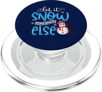 Let It Snow Somewhere Else Cute Snowman Plaid Tree Holiday PopSockets PopGrip for MagSafe