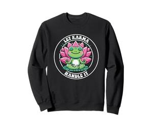 Let Karma Handle It Meditating Frog Lotus Zen Yoga Sweatshirt