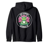 Let Karma Handle It Meditating Frog Lotus Zen Yoga Zip Hoodie