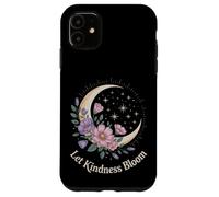 Let Kindness Bloom Floral Crescent Moon Celestial Stars Art Case for iPhone 11