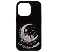 Let Kindness Bloom Floral Crescent Moon Celestial Stars Art Case for iPhone 13 Pro