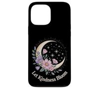 Let Kindness Bloom Floral Crescent Moon Celestial Stars Art Case for iPhone 13 Pro Max