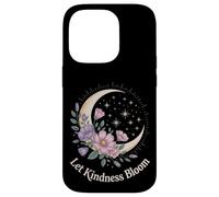 Let Kindness Bloom Floral Crescent Moon Celestial Stars Art Case for iPhone 14 Pro